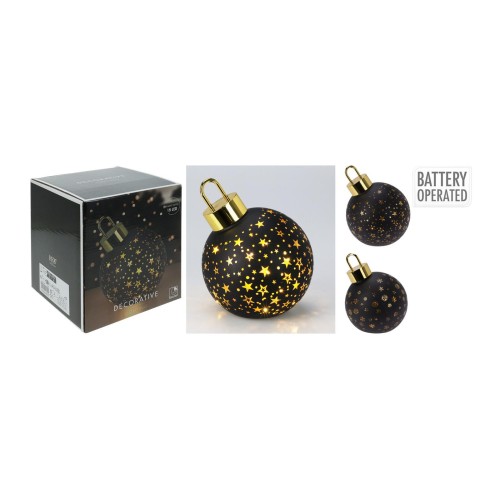 dekorace KOULE 15cm LED ČER matná/ZLA mix s časovačem