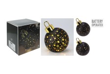 dekorace KOULE 15cm LED ČER matná/ZLA mix s časovačem