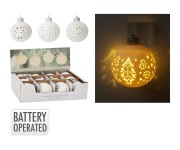 dekorace KOULE 10cm LED BÍ závěs mix