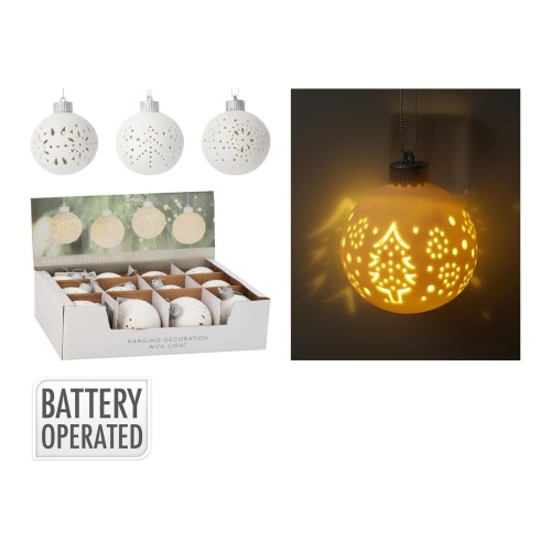 dekorace KOULE 10cm LED BÍ závěs mix