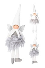 dekorace ANDĚLKA 40cm BÍ/STŘ mix