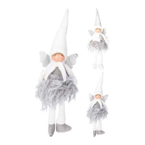 dekorace ANDĚLKA 40cm BÍ/STŘ mix