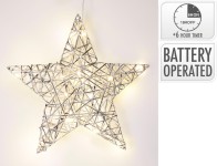 dekorace HVĚZDA 30cm LED STŘ s časovačem