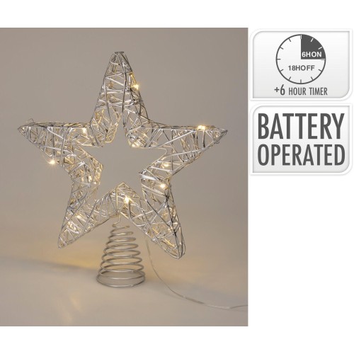 špička na stromek LED HVĚZDA 28cm STŘ s časovačem