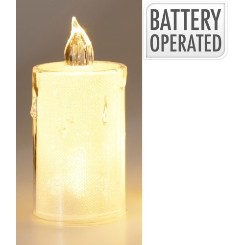 dekorace SVÍČKA 10,5cm LED TRA