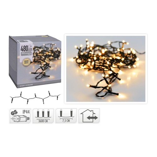 osvětlení vánoční 36m 480LED teplá BÍ, ZE drát