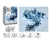 osvětlení vánoční  3m 384LED studená BÍ 8 funkcí s časovačem