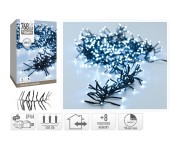 osvětlení vánoční  5,5m 768LED studená BÍ 8 funkc s časovačem