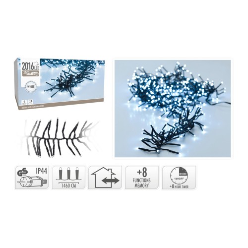 osvětlení vánoční 15m 2016LED studená BÍ 8 funkcí s časovačem