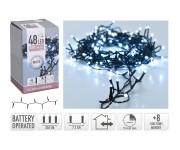 osvětlení vánoční  3,5m 48LED studená BÍ 8funkcí s časovačem