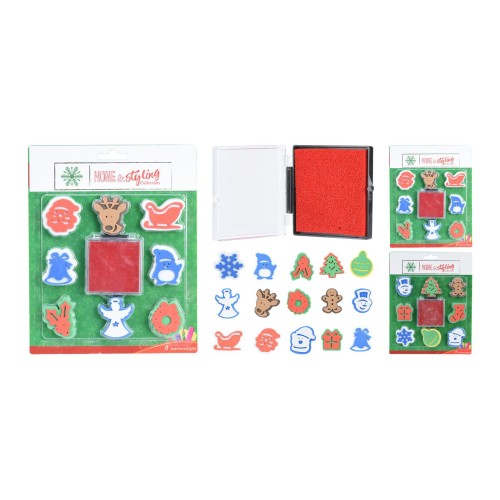 razítka vánoční + polštářek sada 9díl.