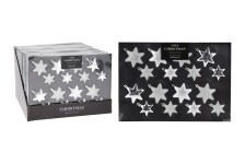 ozdoba vánoční HVĚZDA (8x6cm/8x5cm) STŘ mix (16ks)