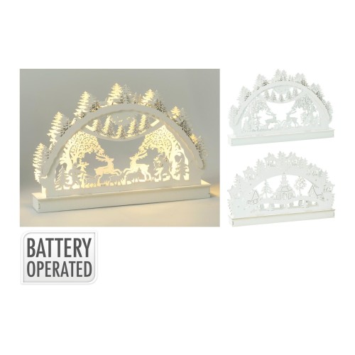 dekorace OBLOUK s motivem 29x19cm 6LED BÍ mix