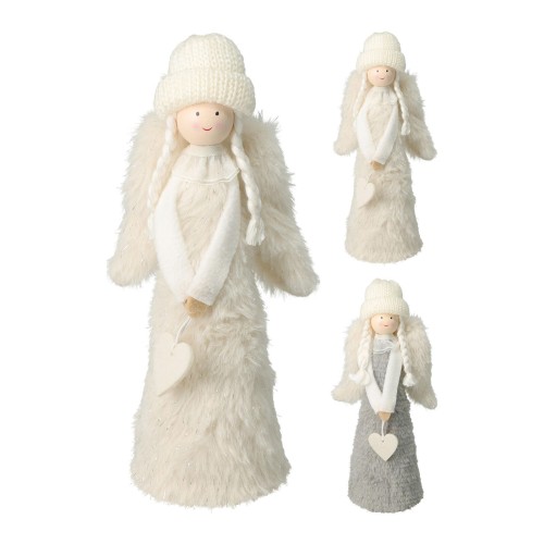 dekorace ANDĚLKA 22cm BÉŽ/ŠE