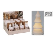 dekorace VÁNOČNÍ LED 13cm porcelán BÍ mix