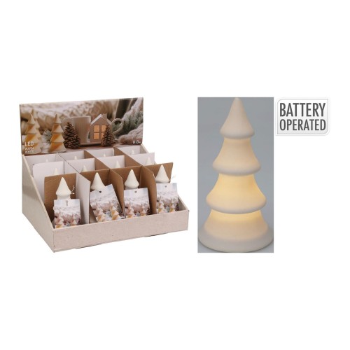 dekorace VÁNOČNÍ LED 13cm porcelán BÍ mix