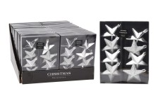 ozdoba vánoční HVĚZDA 6,5cm STŘ mix (8ks)