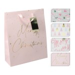 taška dárková 32x26x10cm (L) VÁNOČNÍ RŮŽ mix dekorů