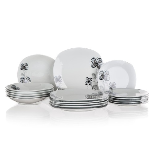 sada jídelní FLOREA square 18díl. porcelánová BÍ
