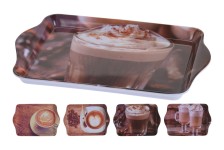 podnos 21x14,3x2cm KÁVA melamin mix dekorů