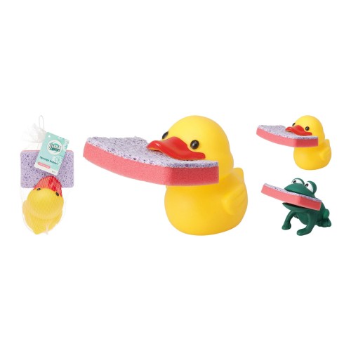 držák s houbičkou KACHNA, ŽÁBA PVC/PU mix