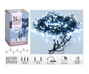 osvětlení vánoční  1,8m 24LED studená BÍ 8funkcí s časovačem