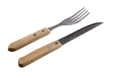 příbor steakový PARTY (6+6ks) nerez, dřevěná rukojeť