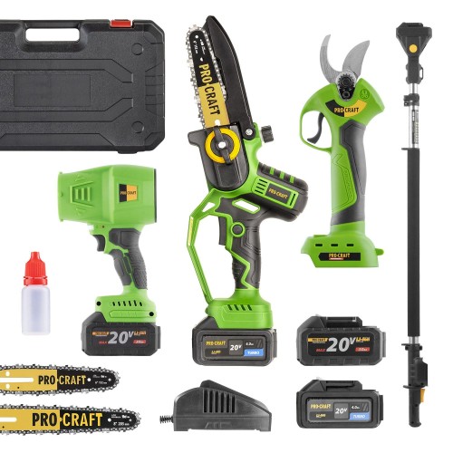 Sada aku ruční pilka PKA32Li a nůžky na větve ES28Libb, aku fukar PB18 + nástavec EP2.0 | GARDEN SET MAX