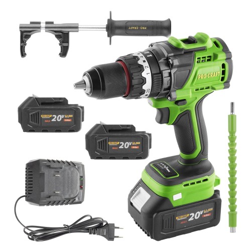 Sada aku šroubovák Procraft PA18ProBL s 2x baterie 20V 4Ah a nabíječkou 20/1 | SPA18ProBL-bb/2x20-4/20-1