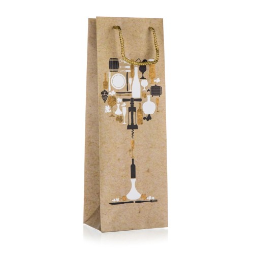 taška dárková na láhev 12x35x9cm GLASS