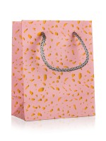 taška dárková 11x14x6cm (S) ZLA/RŮŽ