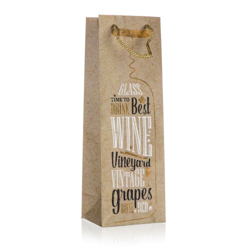 taška dárková na láhev 12x35x9cm TIME TO DRINK