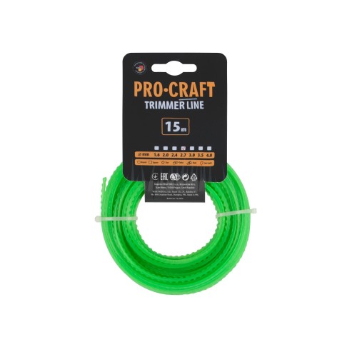 Struna žací (2.7mm) (15m) ozubená PROCRAFT KD-2.7/15 | KD-2.7/15