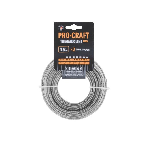 Struna žací (3mm) (s výstuhou) (15m) ozubená PROCRAFT KD/J-3/15 | KD/J-3/15