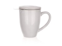 hrnek 350ml BÍ keramický, víčko+nerez sítko