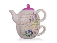konvička 360ml + šálek 330ml LAVENDER keramika