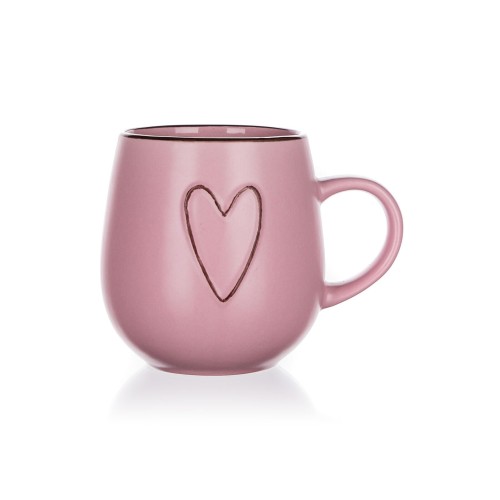 hrnek 500ml HEART RŮŽ keramický