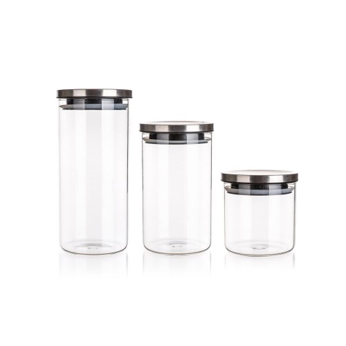 dóza FREIA sada 3díl.(0,65+1,1+1,45l) skl.+nerez víčko