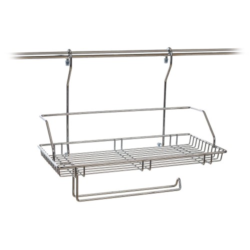 polička závěsná VARIELLA s držákem 40x34x21cm Cr