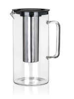 džbán skleněný SUNA 2500m,l PH víčko, nerez sítko