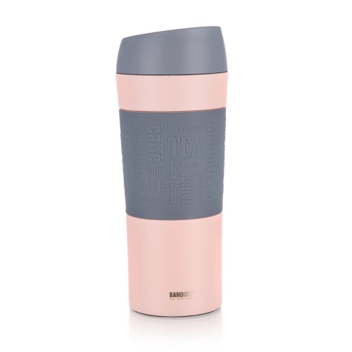 termohrnek 400ml MATTY nerez/silikon RŮŽ