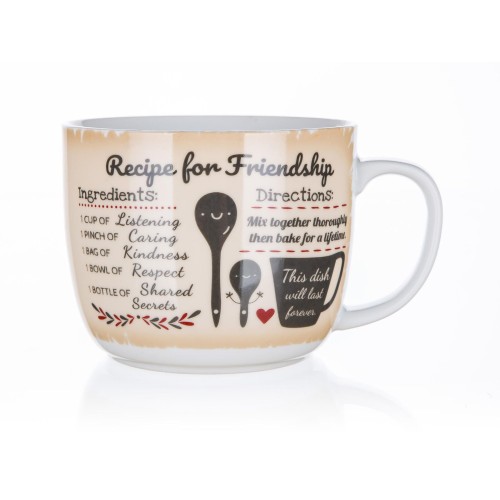 hrnek 730ml polévkový RECIPE FOR FRIENDSHIP keramický