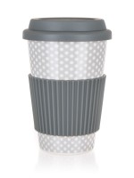 hrnek 400ml GO ŠE silikon.víčko, keramický