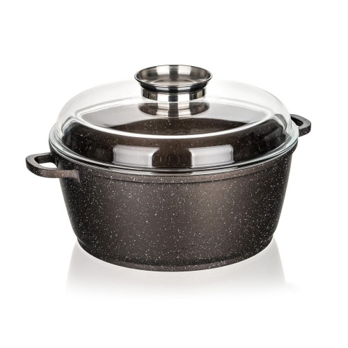 hrnec 28x12,5cm nepřiln.povrch PREMIUM Dark Brown se skl.poklicí,aroma knob