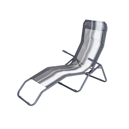 lehátko skládací kov.142x60x96cm PRUH ČER, nosnost 100kg