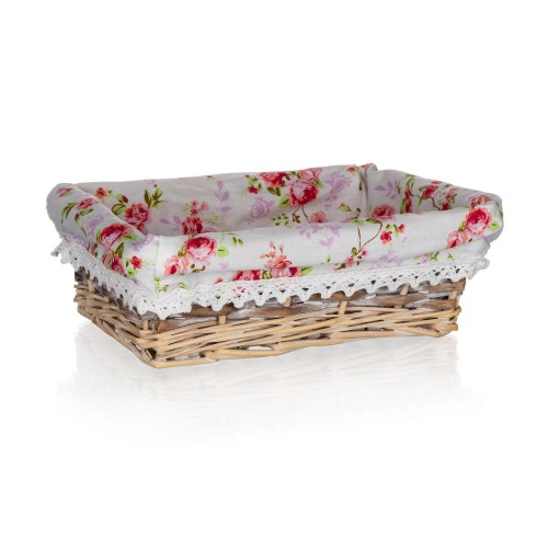 košík ROSES obdélník. 21x16x6,5cm proutěný