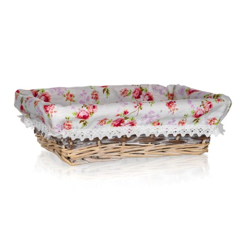 košík ROSES obdélník. 26x18x8cm proutěný