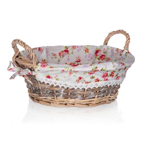 košík ROSES kulatý 30x12cm s uchy proutěný