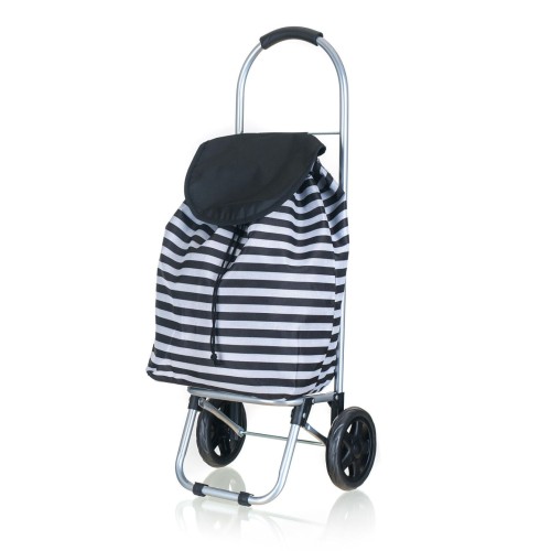 taška nákupní 30l, nosnost 25kg, PRUHY BÍ/ČER