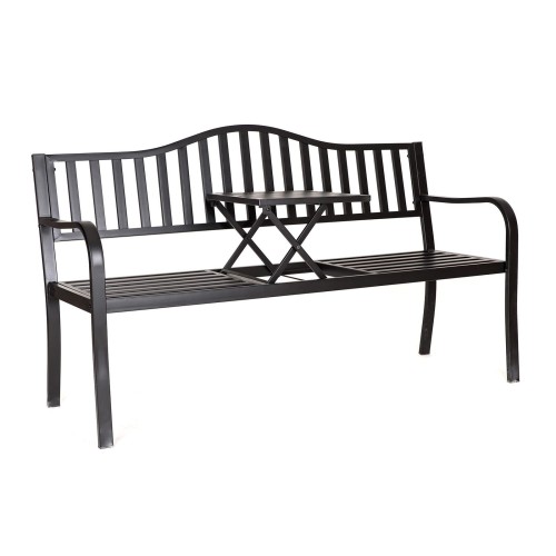 lavička zahradní REA 150x60x85cm,stolek,ocel ČER